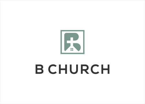 B letter with Church logo design vector