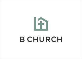 B letter with Church logo design vector