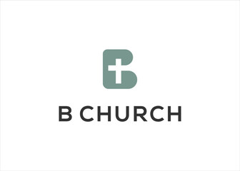 B letter with Church logo design vector
