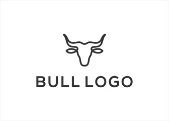 Head Buffalo Bull Logo Design Illustration Vector