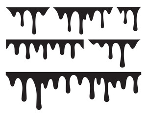 Set of a black paint drops seamless pattern for a graffiti theme