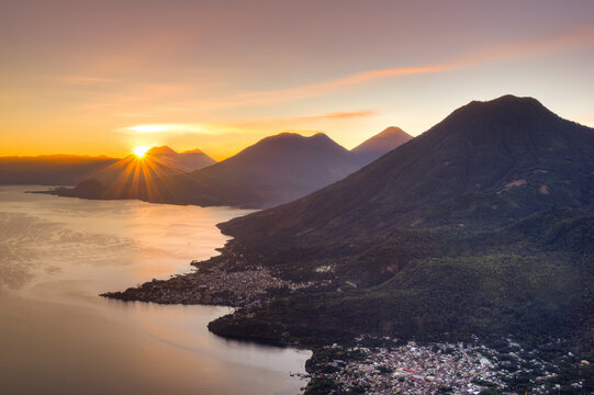 Sunrise above lake Atitlan