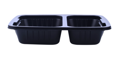 Black Plastic food container transparent png