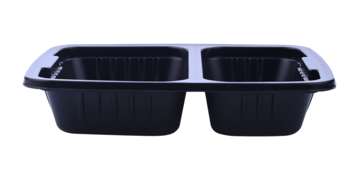 Black Plastic food container transparent png