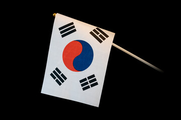 national flag of south korea on a black background.