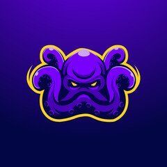 Kraken esport logo design vector with modern illustration concept style for team sports and gaming © Artchilles