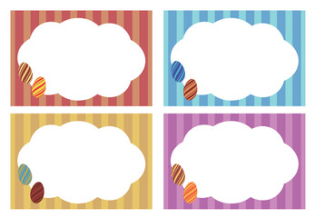 コピースペースのあるイースターのグリーティングカード向けの素材セット