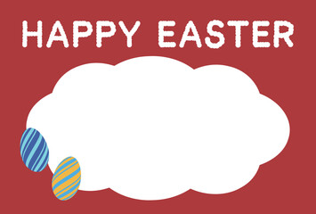 HAPPY EASTERの文字とイラストのイースターのグリーティングカード素材