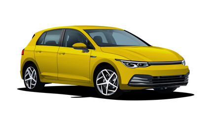Fototapeta na wymiar realistic vector yellow car