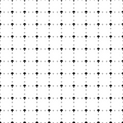 Square seamless background pattern from geometric shapes are different sizes and opacity. The pattern is evenly filled with small black mushroom symbols. Vector illustration on white background
