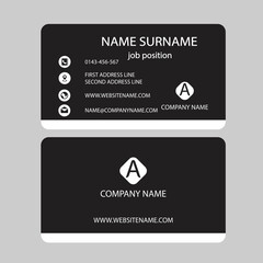 Business card design template, Clean professional business card template, visiting card, business card template.  double sided business card design template .