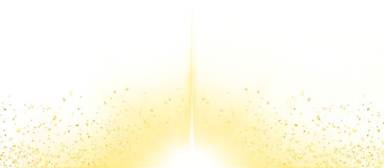 golden glowing light isolated on transparent background