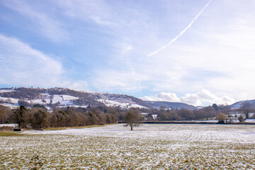 Winter landscape in Wales.