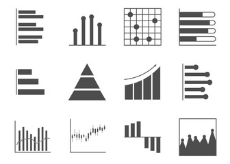 Set of business graph icon, Symbol object statistics finance presentation, Flat success report symbol vector. 640x640 pixels