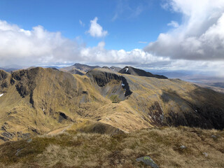Scottish mountain covered with moss