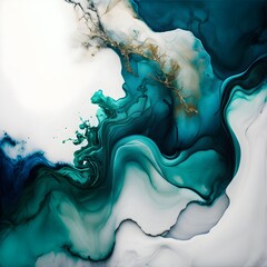 Marble ink abstract art. Modern liquid art. Alcohol ink pattern. Generative AI