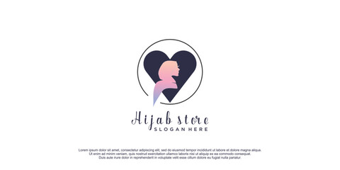 Hijab logo with creative design icon vector for hijab store business