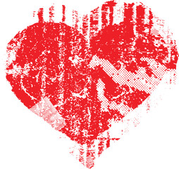 Glitch distorted heart shape . Minimal art design . Noise destroyed heart logo . Trendy defect error shapes . Glitched frame .Broken effect . Grunge texture . Distress effect .vector