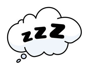 Speech bubble with ZZZ. Sleep flat icon
