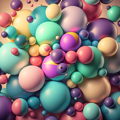 Fototapeta na wymiar Abstract colored background with circles and balls