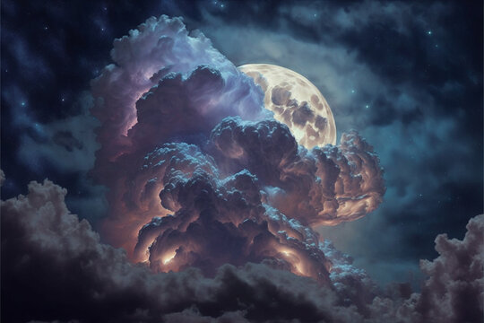 雲に隠れる月, Generative AI