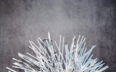 abstract and festive silver texture background on black