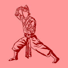pencak silat vector illustration character 