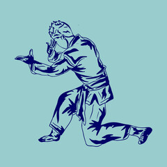 pencak silat vector illustration character 