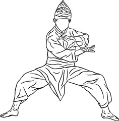 pencak silat vector illustration character 
