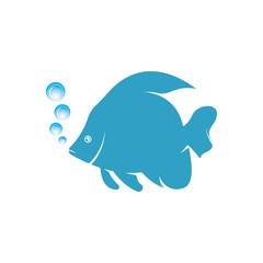 Fish logo icon template creative