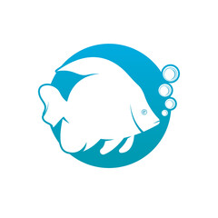 Fish logo icon template creative