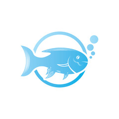 Fish logo icon template creative