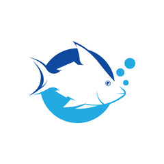 Fish logo icon template creative