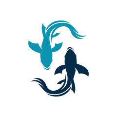 Fish logo icon template creative