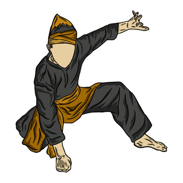 pencak silat vector illustration character 