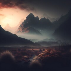 Eerie Landscape: An AI-Generated Illustration