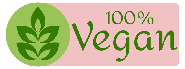 Organic eco natural bio vegan sticker label logo icon. Logo with a pattern of green leaves. Ecological products. Stickers of eco-friendly products. Vector illustration of vegan organic food icons