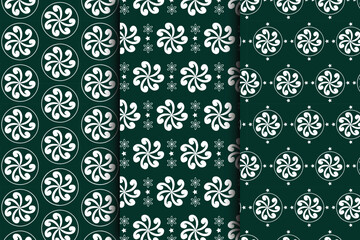vector ornamental seamless patterns. Collection of geometric patterns in the oriental style.