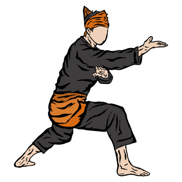 pencak silat vector illustration character 