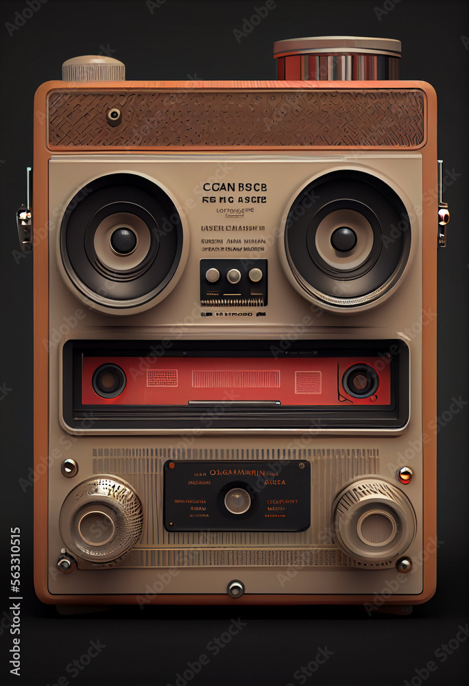 Poster Minimalism Old Audio Recorder retro style concept. Background pattern for design.