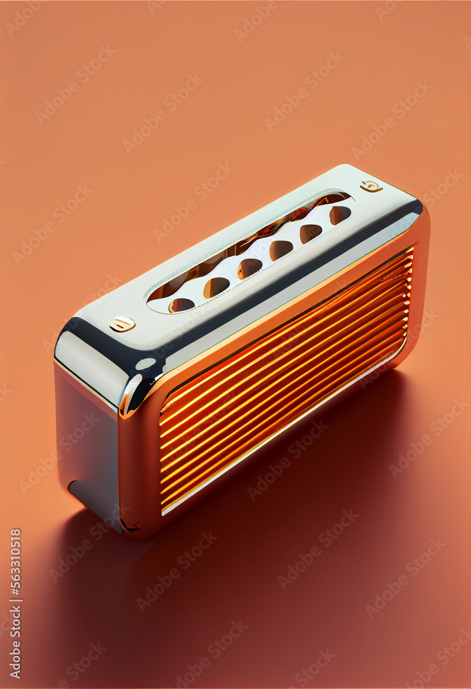 Poster Minimalism One Harmonica retro style concept. Background pattern for design.