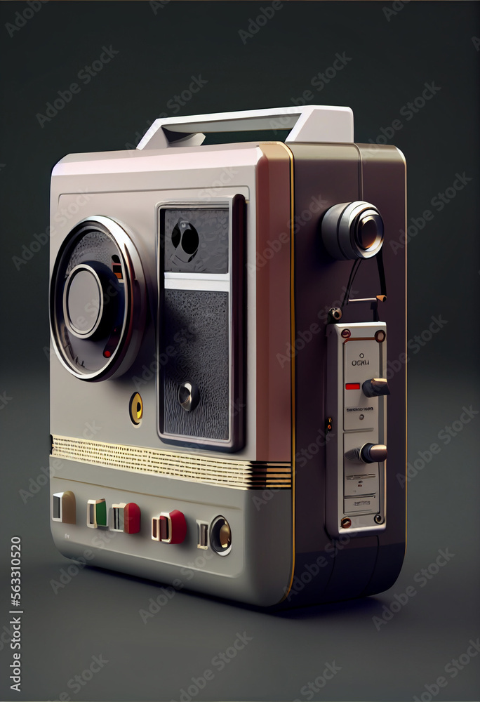 Poster Minimalism Old Audio Recorder retro style concept. Background pattern for design.