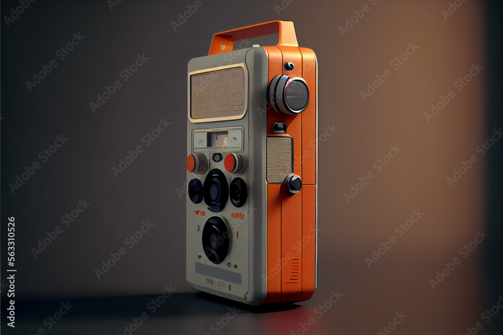 Fototapete minimalism old audio recorder retro style concept. background pattern for design.