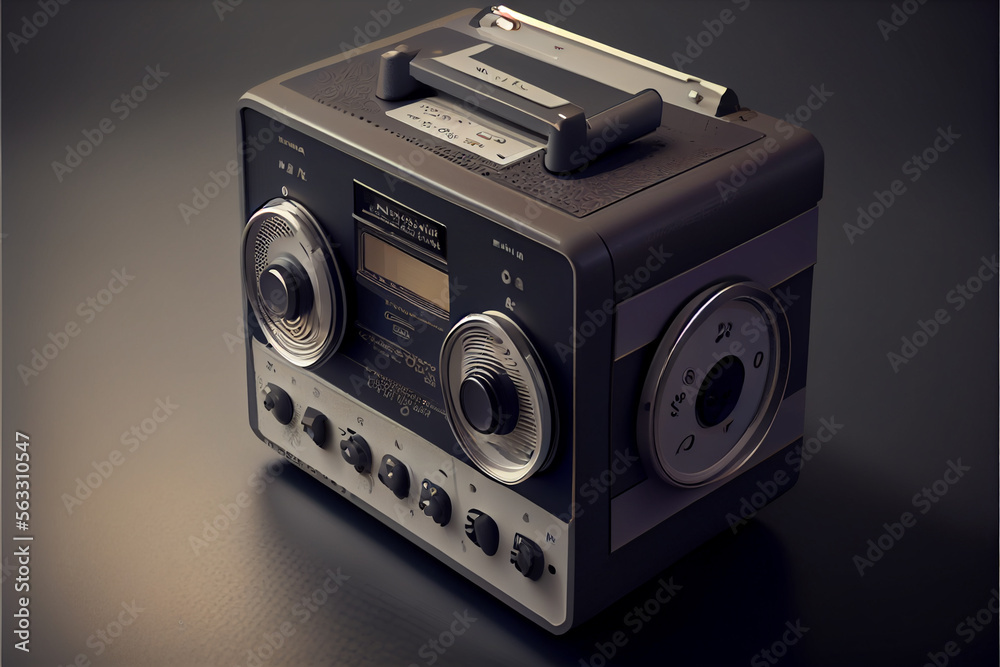 Aufkleber minimalism old audio recorder retro style concept. background pattern for design.