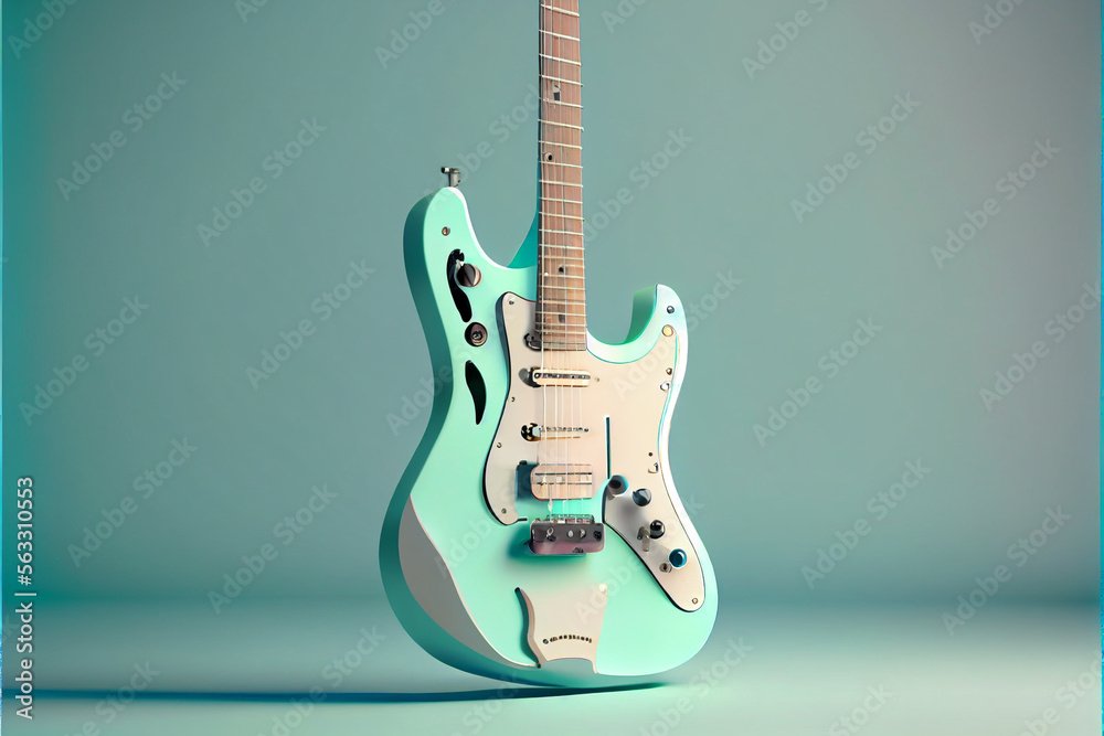 Poster Minimalism  Electric Guitar retro style concept. Creative Concept Of Retro Style. Background pattern for design