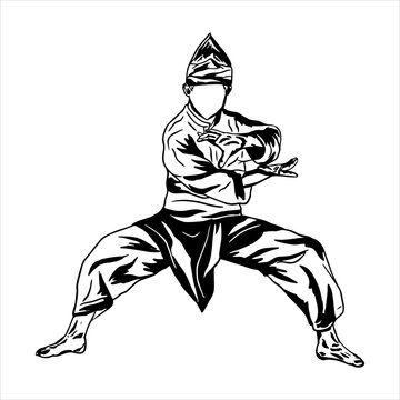 pencak silat vector illustration character 