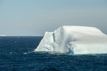 Icebergs at the Antarctica, climate change, glaciers melting.