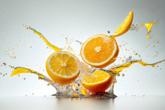 Frisch gepresster Orangensaft im Glas - Generative Ai