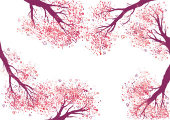 blossom tree. Digital watercolor