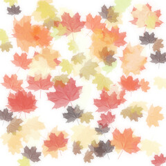 illustrazione con foglie nei colori autunnali su sfondo trasparente